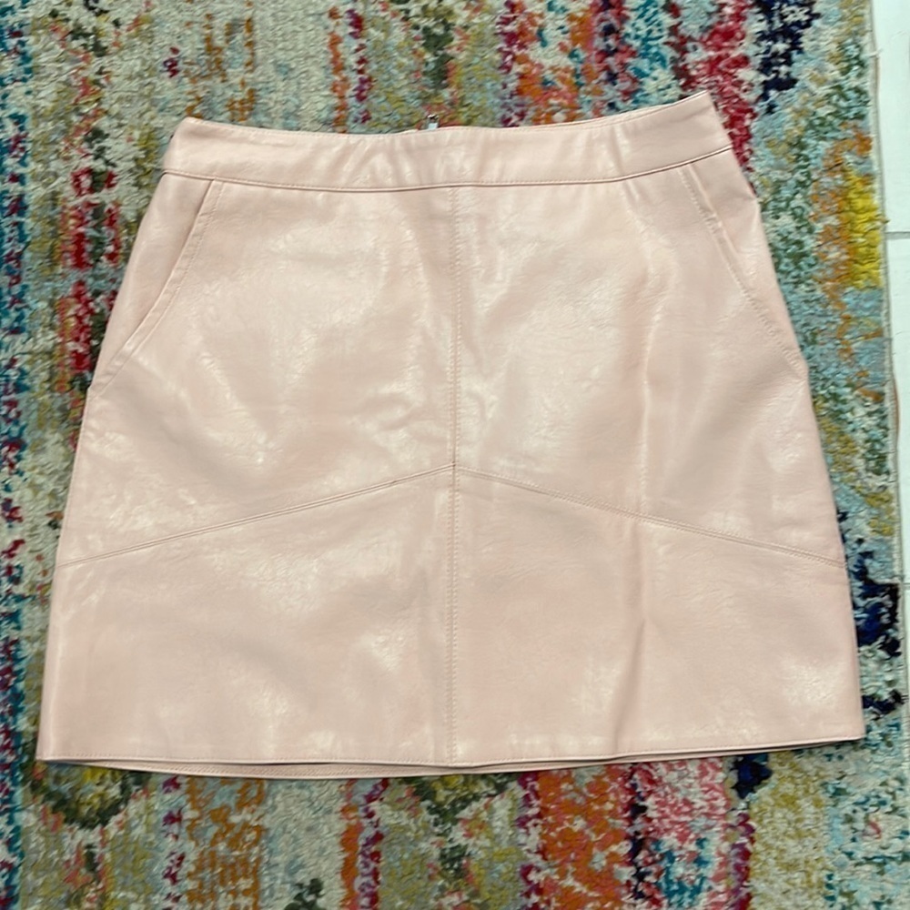 Lulu’s Harley Blush Pink Vegan Leather Mini Skirt - Picture 2 of 5
